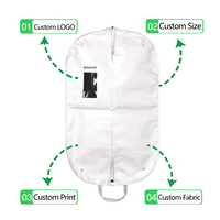 Fabricant de sacs à poussière non tissés, logo personnalisé, housse en tissu non tissé, sacs à vêtements pliables blancs pour suspendre les vêtements