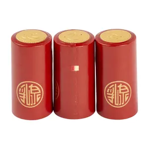 Wholesale Tear Off Wine Bottle Shrink Wrap Cap Seal Olive Oil Bottle PVC Embossed Top LOGO Wine Heat Shrink Capsules