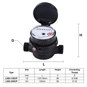 DN15 1/2 Inch Nhựa Đồng Hồ Nước IP68 OEM Cho Nước Lạnh Hệ Thống Dễ Dàng Để Cài Đặt Với Độ Chính Xác Cao Máy Bay Phản Lực Duy Nhất Thiết Kế - Product Image 4