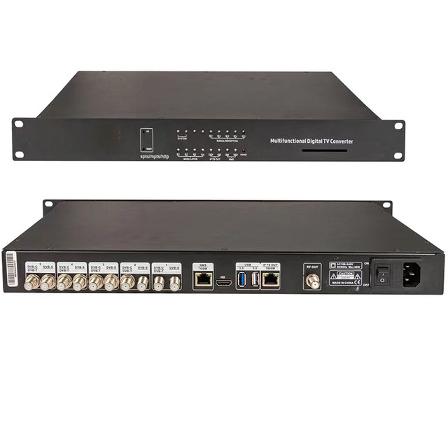 TV Modulator Digital Terrestrial IP UDP RTSP DVB-S2/DVB-T2/DVB-C/ISDB-T to RF 5-Channel Metal Universal Voltage