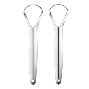 Approved Customize Hot Selling Oral Care Stainless Steel Reusable Spoon-Shaped Eco-Friendly Portable Tongue Cleaner <b>Scraper</b> - Product Image 1