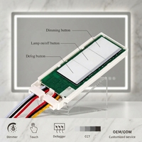 Interrupteur tactile intelligent pour la maison, contrôleur de variateur à 3 boutons avec fonction anti-buée, DC12V 60W pour éclairage de miroir de salle de bain LED