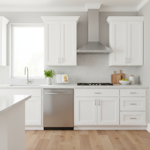 Armoire murale de cuisine Sunique Sydney White Shaker, profondeur 18-23,9 pouces, porte en bois massif peinte, finition laquée - Product Image 4