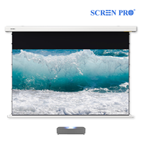 Écran de projection motorisé SCREENPRO 84-150"T-prism pour plafond/mur, tension électrique, télécommande, levage, UST, ALR