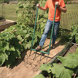 Jh-mech dễ dàng đào vườn công cụ 12 "tines 46" xử lý lần lượt và sục khí đất màu xanh lá cây Bột tráng cao mangan thép rộng ngã ba - Product Image 6