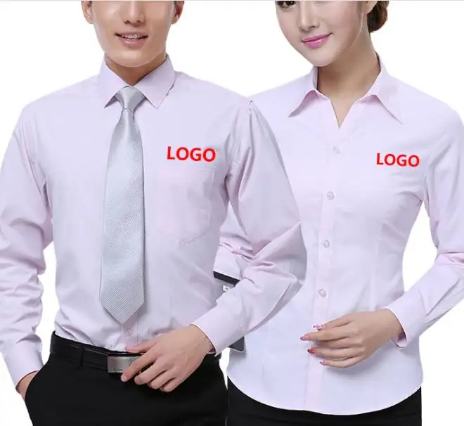 Benutzer definierte Fabrik OEM ODM Benutzer definierte Unisex-Logo gestickte lange Kurzarm weiß Business formelle Hemd Uniform Blusen