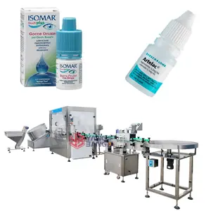 Machine de remplissage automatique de bouteilles de gouttes pour les yeux à 4 têtes 10ml 15ml 30ml Ligne de remplissage et de capsulage de bouteilles en plastique PE