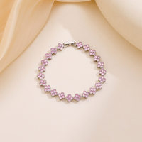 Bracelet Trèfle à Quatre Feuilles en Alliage Entièrement Sertie de Diamants, Nouvelle Tendance Européenne et Américaine, Design de Mode Luxueux, Best-seller Transfrontalier