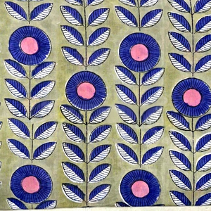 Tela de Algodón Cambray Premium Ligera y Ecológica con Estampado Tradicional Jaipuri de 60x60 cm - Product Image 1