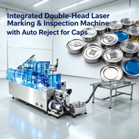 Sistem Penandaan dan Pengukiran Laser Serat Cerdas BMG Industrial 4.0 dengan Kamera CCD untuk Penyelarasan Otomatis pada Tutup Botol Aluminium