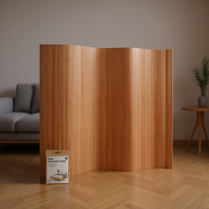 Separador de ambientes de bambú de 236.2 pulgadas de ancho y 65 pulgadas de alto, plegable, móvil, con diseño minimalista. - Product Image 2