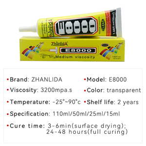 Zhanlida <span class=keywords><strong>E8000</strong></span> Lijm 3/15/25/50Ml 110Ml Multifunctionele Zachte Mobiele Telefoon Oortelefoon Glas Plastic Stof Rubber Diy <span class=keywords><strong>E8000</strong></span> Lijm