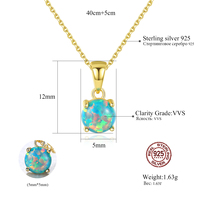 CZCITY – collier avec pendentif rond en opale en argent Sterling 925 pour femme, bijoux colorés exquis de haute qualité, cadeau de noël