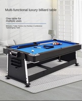 Table de jeu multifonction 4 en 1 de 7 pieds : billard/hockey sur air/tennis de table/table à manger