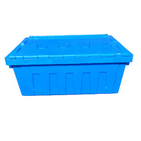 HRY4625 Conteneurs en plastique logistiques empilables et recyclables avec couvercles, 600*400*250mm, caisses de rangement emboîtables