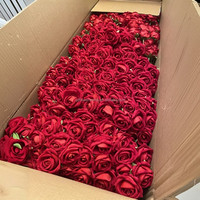 Usine En Vrac En Gros Haute Qualité Artificielle Unique Velours Roses Fleur Rouge Blanc Personnalisé Real Touch Rose Fleurs Décoratives