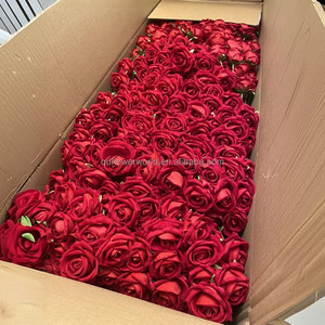 Fabbrica all'ingrosso all'ingrosso di alta qualità artificiale singolo velluto Rose <span class=keywords><strong>fiore</strong></span> rosso bianco personalizzato reale tocco rosa fiori decorativi - Product Image 5