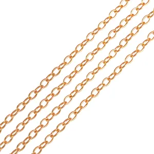 Lead-free and nickel-free 18K gold plated chain brass Simple Fashion Jewelry Cross Chain figaro chain for jewelry making