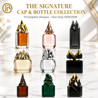 Flacon de parfum Terrain Single Pinnacle en or rose avec bouchon en alliage de zinc, bouchons et fermetures de flacons, fabrication ODM sur commande