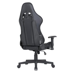 Chaise de jeu ergonomique moderne noire pivotante, élévateur inclinable, support en métal de haute qualité, fonction de massage en cuir, chaise de bureau à domicile - Product Image 6
