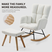 Fauteuil à bascule rembourré en polaire Teddy, idéal pour le salon, chaise de détente, canapé de loisirs, mobilier en cuir pour salon