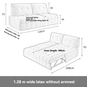 Sofá Cama Convertible Multifuncional, Minimalista, en Forma de L, Reclinable, con Espuma Viscoelástica, Resistente al Desgaste, en Chenilla con Diseño de Flor de Hielo - Product Image 6