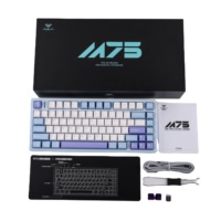 Teclado Personalizado Aula M75 75% con Interruptores Pre-Lubricados, Espuma de Amortiguación de Sonido, Diseño Ergonómico Compacto para Programadores y Dactilógrafos