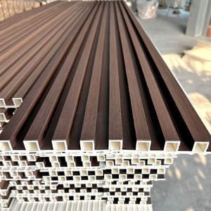 Panel de Pared Moderno de WPC Acanalado, Revestimiento de PVC para Interiores/Exteriores, Rejilla de Madera y Plástico Compuesto para Decoración de Fondo de <span class=keywords><strong>TV</strong></span>, Impermeable - Product Image 3