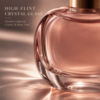 Flacon de parfum en verre rose de luxe avec logo personnalisé, col serti, bouchon haut de gamme, emballage de parfum haut de gamme