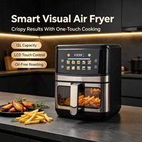 Friteuse à air multifonctionnelle sans huile pour la maison, capacité de 12 L, fenêtre d'observation visuelle avant, 12 modes de cuisson, écran tactile