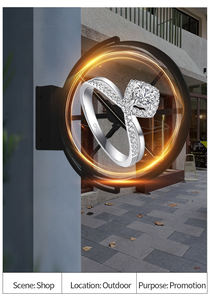 Ventilateur 3D extérieur étanche à la pluie avec lampes LED Ventilateur double face <span class=keywords><strong>Projecteur</strong></span> de publicité à lumière hologramme - Product Image 3