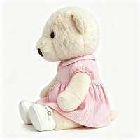 Adorable Ours en Peluche Crème avec Robe Courte Élégante – Jouet en Peluche Charmant
