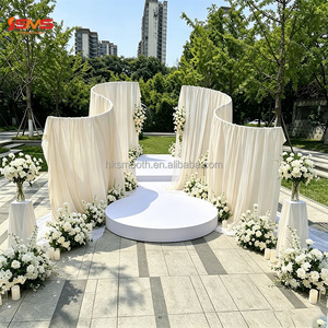 Smooth Wedding S-shaped <b>Backdrop</b> <b>Stand</b> Curtains Pink Spiral White Metal Arch <b>Stand</b> <b>Backdrop</b> for Wedding Event Stage Decoration - Product Image 4