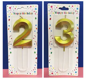 Роскошный 3d дизайн 2,75 дюйма высокий Алфавит цифры на день рождения свечи