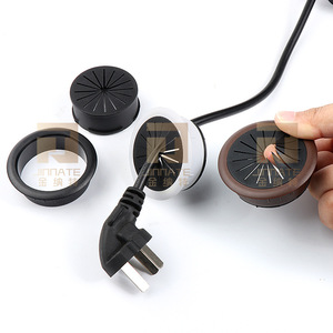 Dustproof Cover Round Cable Hole Cover For Desk Office Cable Management Plastic Parts JNT-175 Detachable Bolt Inserting Type - Product Image 3