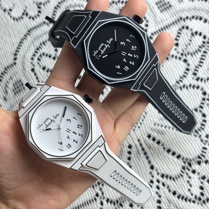 Men's Quartz Watch Octagonal Design Durable <b>Polycarbonate</b> Sports Business Watch Modern Minimalist Style Waterproof - Product Image 4