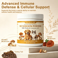 Poudre de champignons mélangés 120g pour chien et chat, mélange de queues de dinde, Reishi et Shiitake, poudre nutritionnelle quotidienne pour animaux de compagnie, pot.
