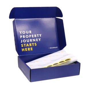 Embalaje de regalo impreso personalizado, buzón de correo, extremo de pliegue, papel de cartón corrugado azul, autosellado, caja de <span class=keywords><strong>envío</strong></span> personalizada - Product Image 6