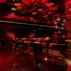 Design d'intérieur de boîte de nuit rouge, mobilier de bar en bois et en métal, décoration lumineuse à LED tendance pour boîte de nuit - Product Image 6