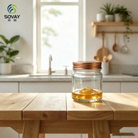 Botol Kaca Bening 150ml Berbentuk Bulat dengan Tutup Ulir, Cocok untuk Pengemasan Selai Buah, Saus Cabai, dan Bumbu Rumahan