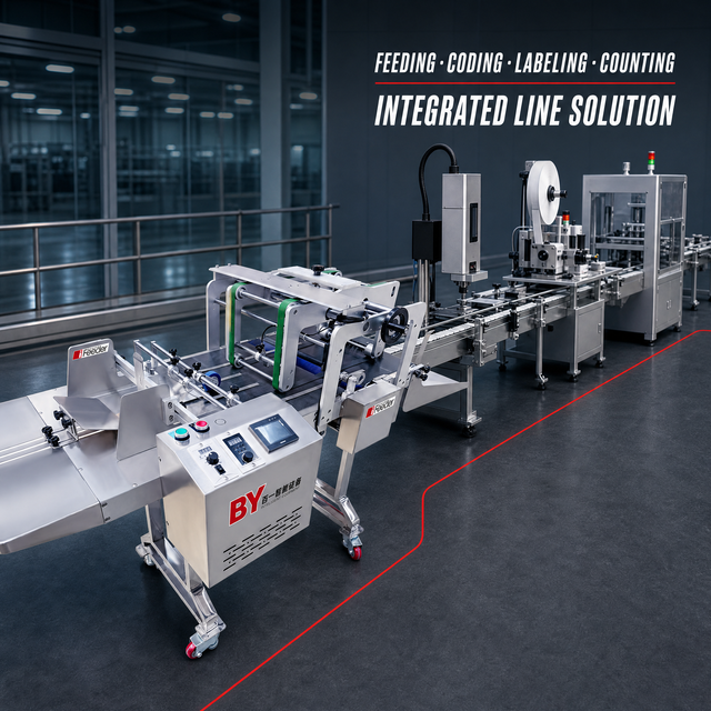 Automatic TTO Thermal Transfer Printer Friction Paging Machine for Flat Packaging Bags With Vacuum Conveyor and Touch Screen