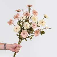 Bouquet de Gerberas Artificielles Orange en Gros, Fleurs de Gerbera en Soie Multi-têtes pour Mariage, Décoration Florale d'Automne pour la Maison