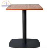 Table de bistrot de haute qualité avec base en bois et plateau en acier, personnalisable, pour hôtel, salon, salle à manger, design moderne, usage commercial, facile à assembler