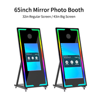 Machine de photomaton miroir selfie 65 pouces avec écran tactile 43/32 pouces, mini PC I5 65 pouces 43 pouces