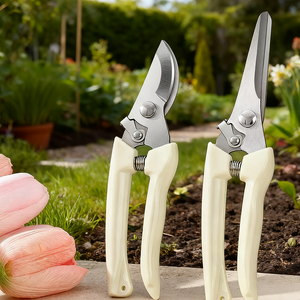 Kéo cắt thép trắng chất lượng cao, dụng cụ làm vườn cao cấp, sắc bén dùng cho hoa và cây ăn quả - Product Image 2
