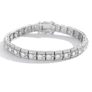 Version Hommes Femmes Argent Sterling 925 Moissanite Bracelet Diamant Plein Diamants Haut de Gamme Accessible - Product Image 1