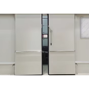 Nouvelles portes industrielles en acier galvanisé au design moderne, anti-effraction, manuelles, à double ouverture, coulissantes, plates, en acier galvanisé pour <span class=keywords><strong>atelier</strong></span> - Product Image 3