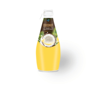 Leverancier Vietnam OEM Gratis Monster Lage MOQ Goede Prijs NPV 290ml Glazen Fles Beste Kwaliteit Kokosmelkdrank Bananensmaak HALAL