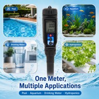Testeur de pH de haute précision 0,02, type stylo, analyseur de qualité de l'eau, professionnel, 2-en-1, pH-mètre et thermomètre avec calibrage automatique à 2 points