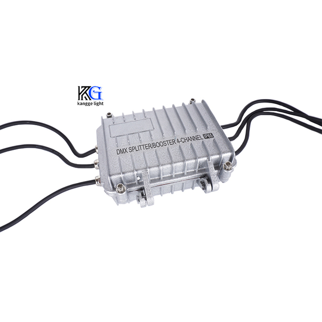 DMX Amplifier Distribution IP65 4 Way DMX Splitter Output Signal Amplifier for Stage Lights Equipment